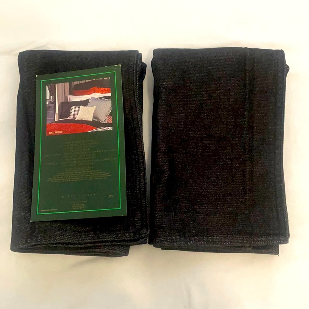 Vintage RALPH LAUREN COLD SPRING Black DENIM Standard SHAM